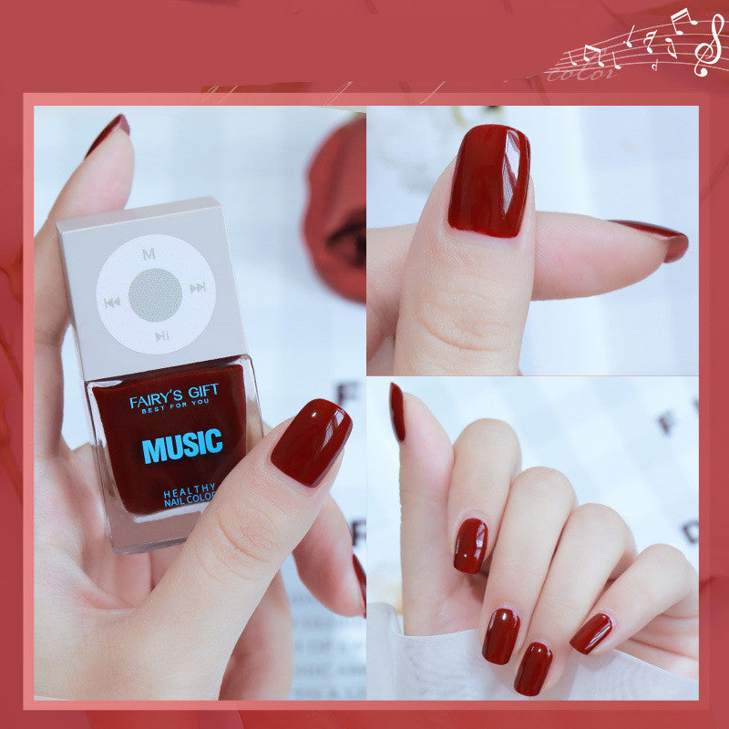 Odorless, Baking-free Nail Polish, Non-peelable Oily Nail Polish, Cherry Color Nail Polish