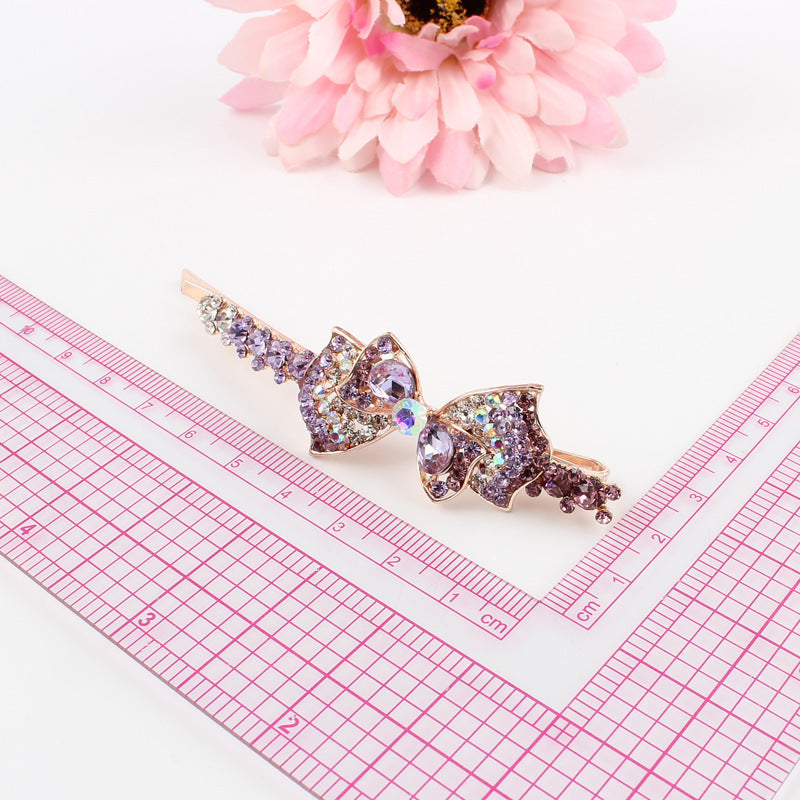 Rhinestone Hair Accessories Hairpin Side Clip Female Word Clip