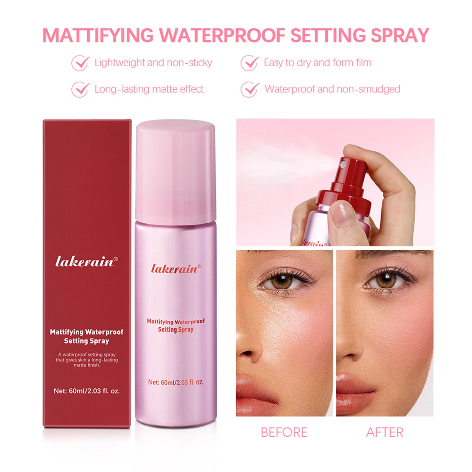 Makeup Mist Spray Long-lasting Matte Makeup Effect Waterproof